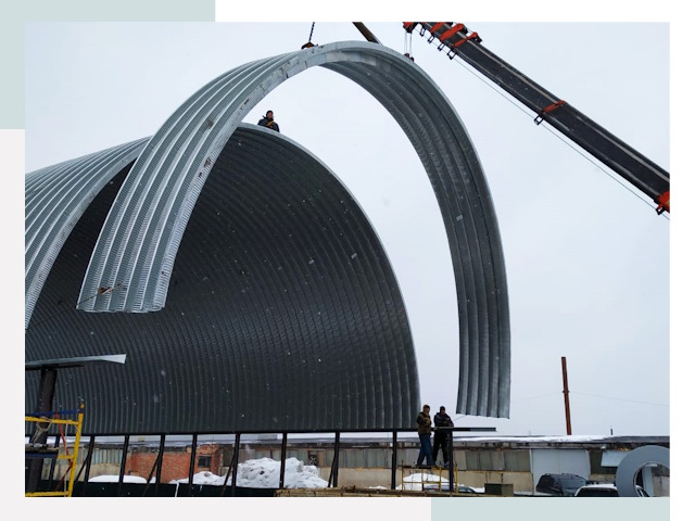 Полукруглые ангары в Альметьевске